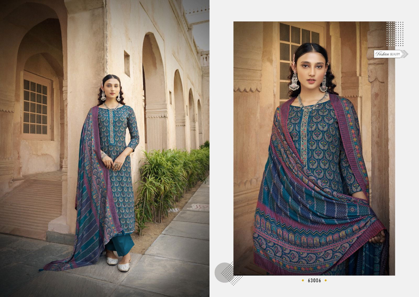 Adaah By Siyoni Designer Viscose Pashmina Dress Material